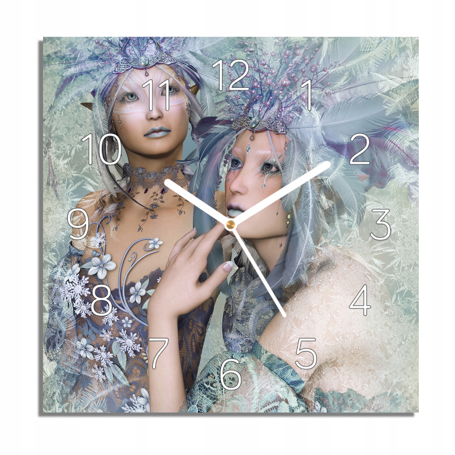 

Wróżka zima magia zegar szklany z grafiką 30x30