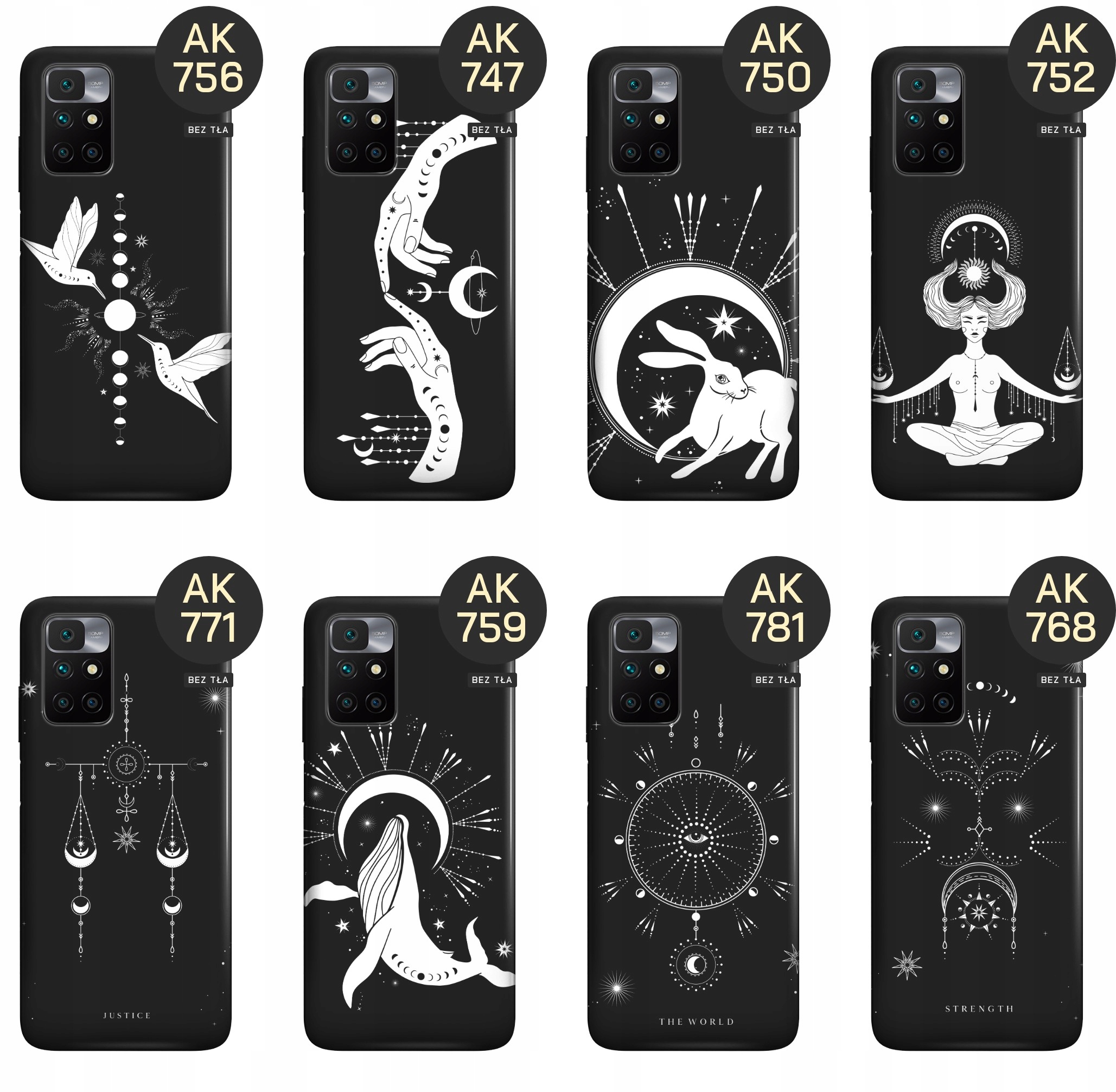 ETUI MATOWE DO XIAOMI REDMI 10 WZORY MISTYCZNE TAROT MISTYKA ASTROLOGIA Typ plecki