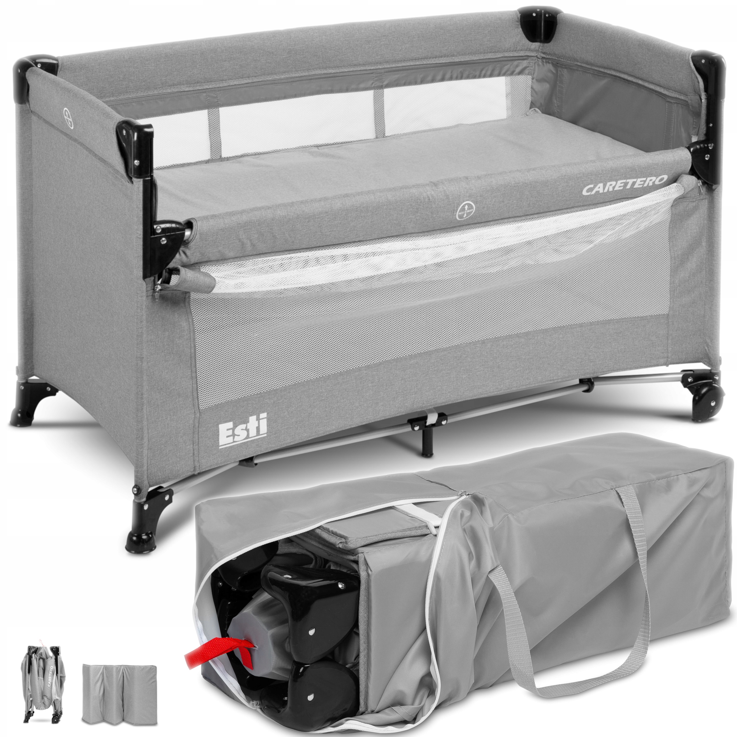 ŁÓŻECZKO TURYSTYCZNE DOSTAWNE DWUPOZIOMOWE OPUSZCZANY BOK TORBA KÓŁKA