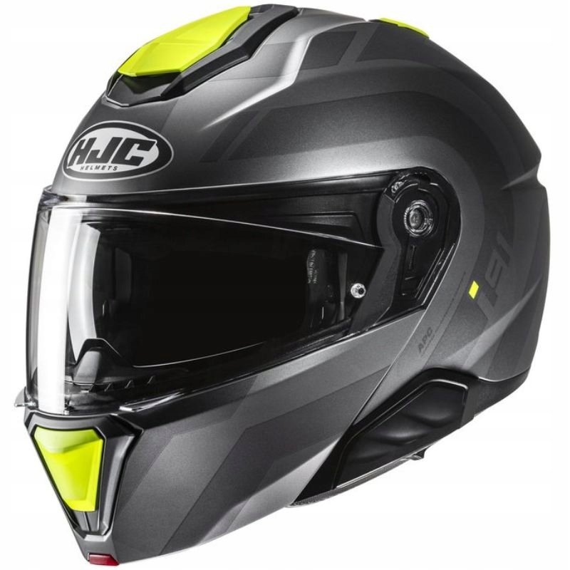 Motocyklová Čeľusťová Prilba Hjc I91 Arven Grey Yellow L