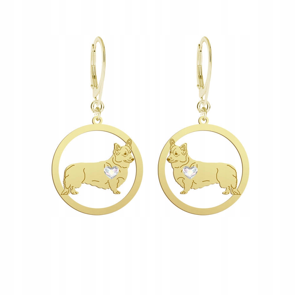 Náušnice Zlaté s Welsh Corgi Pembroke 925 Dárek Šperky Gravírování Bonus