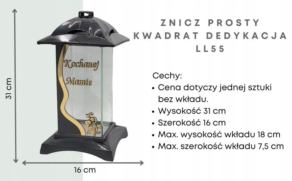 Znicz Prosty Dedykacja złotą LL55 Marka inna