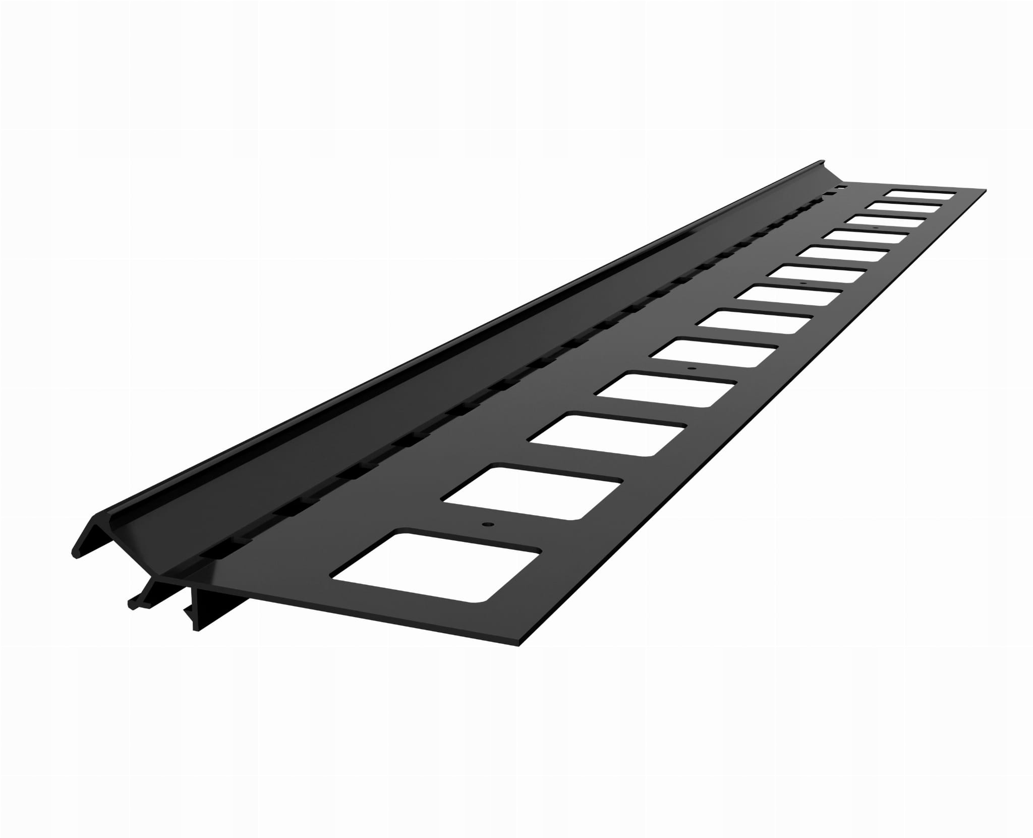 Schodový profil V Led Grafit Ral 7024 Renoplast pod kamenný koberec