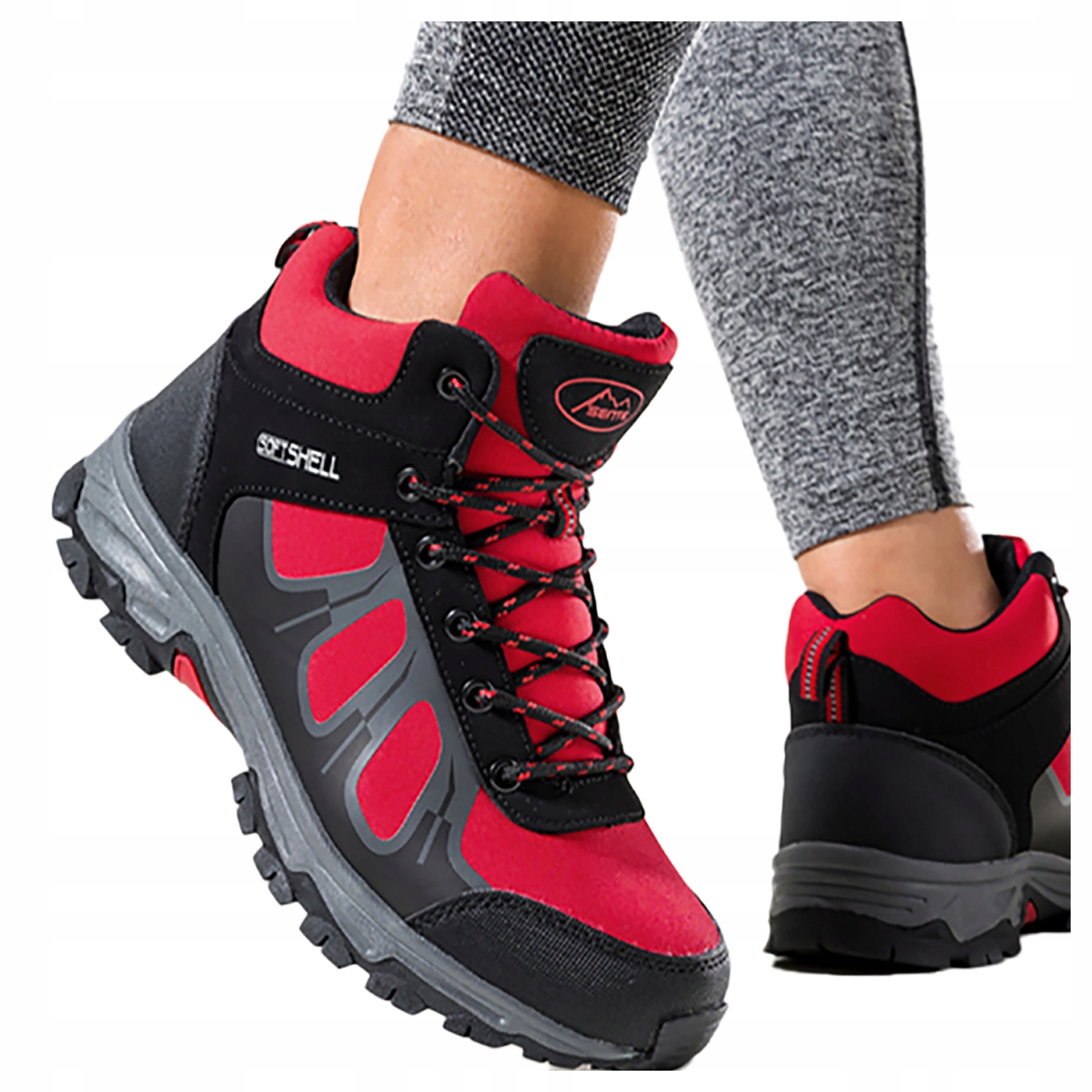 Trekingové Sportovní Boty Dámské Softshell Černé Šněrovací Pohodlné vel. 41