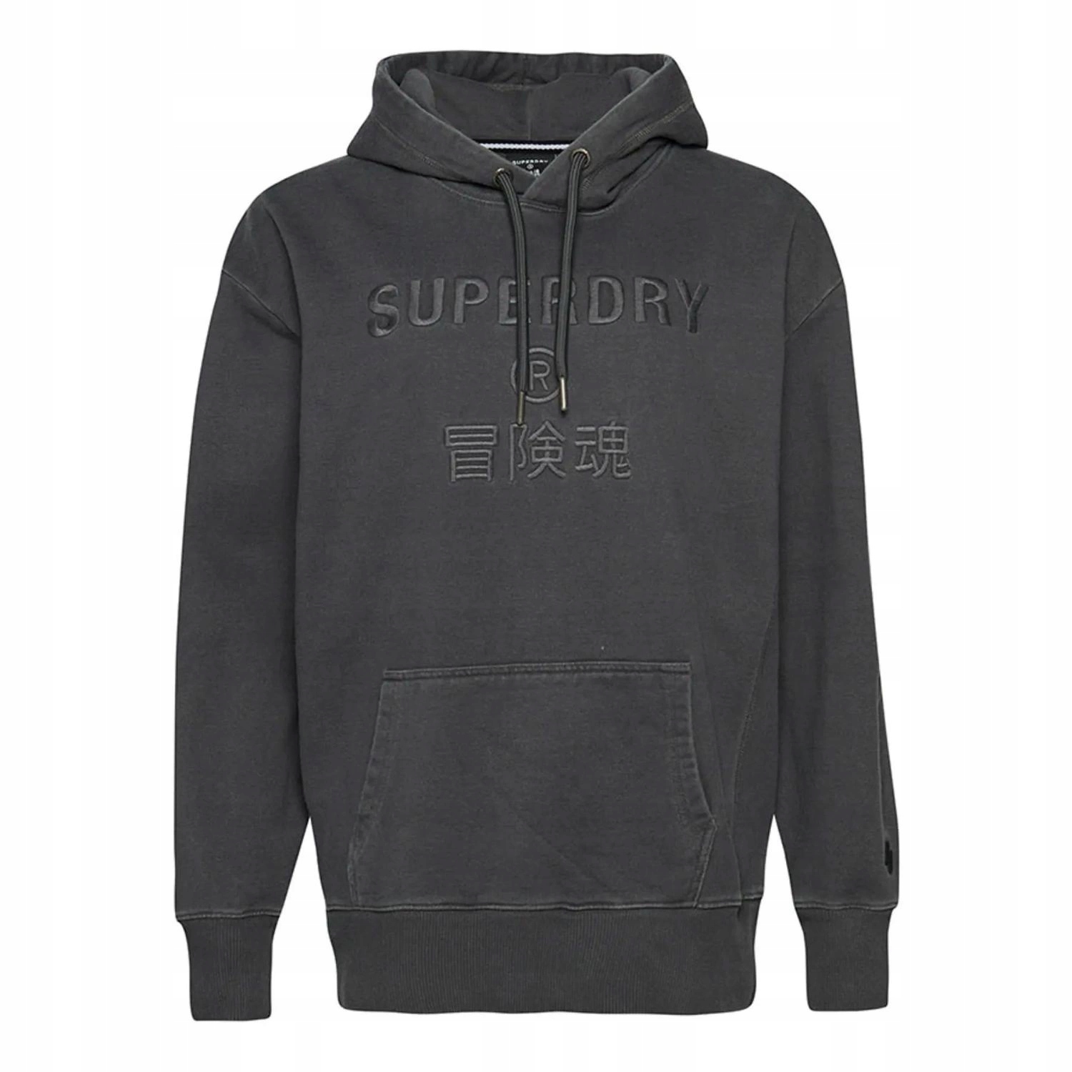 Mikina Superdry s kapucí sportovní tepláková šedá klokanka s logem vel. M/L