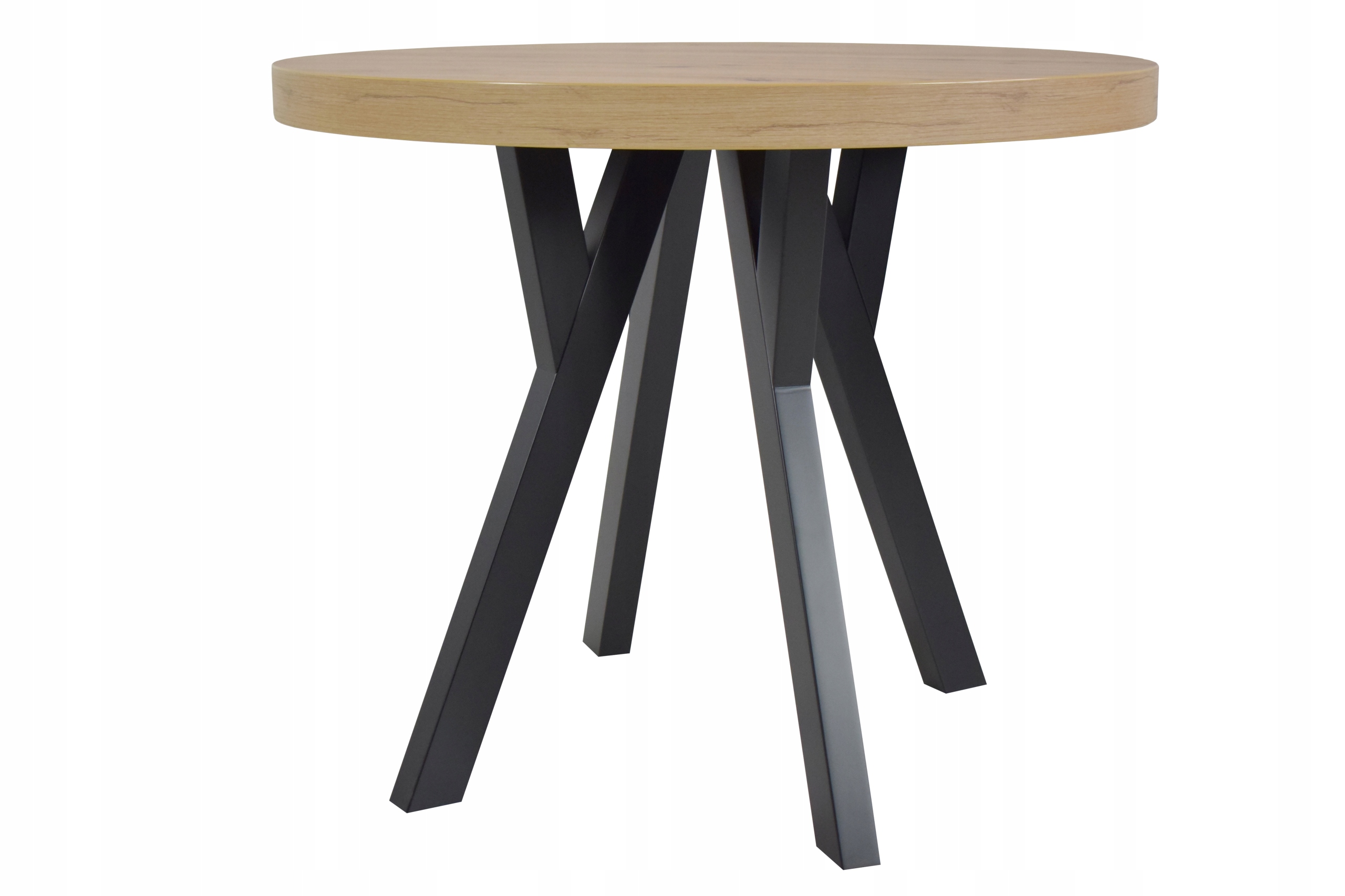 STÓŁ OKTĄGŁY L-3 BLAT DĄB ARTISAN, NOGI CZARNE Kod producenta L-3