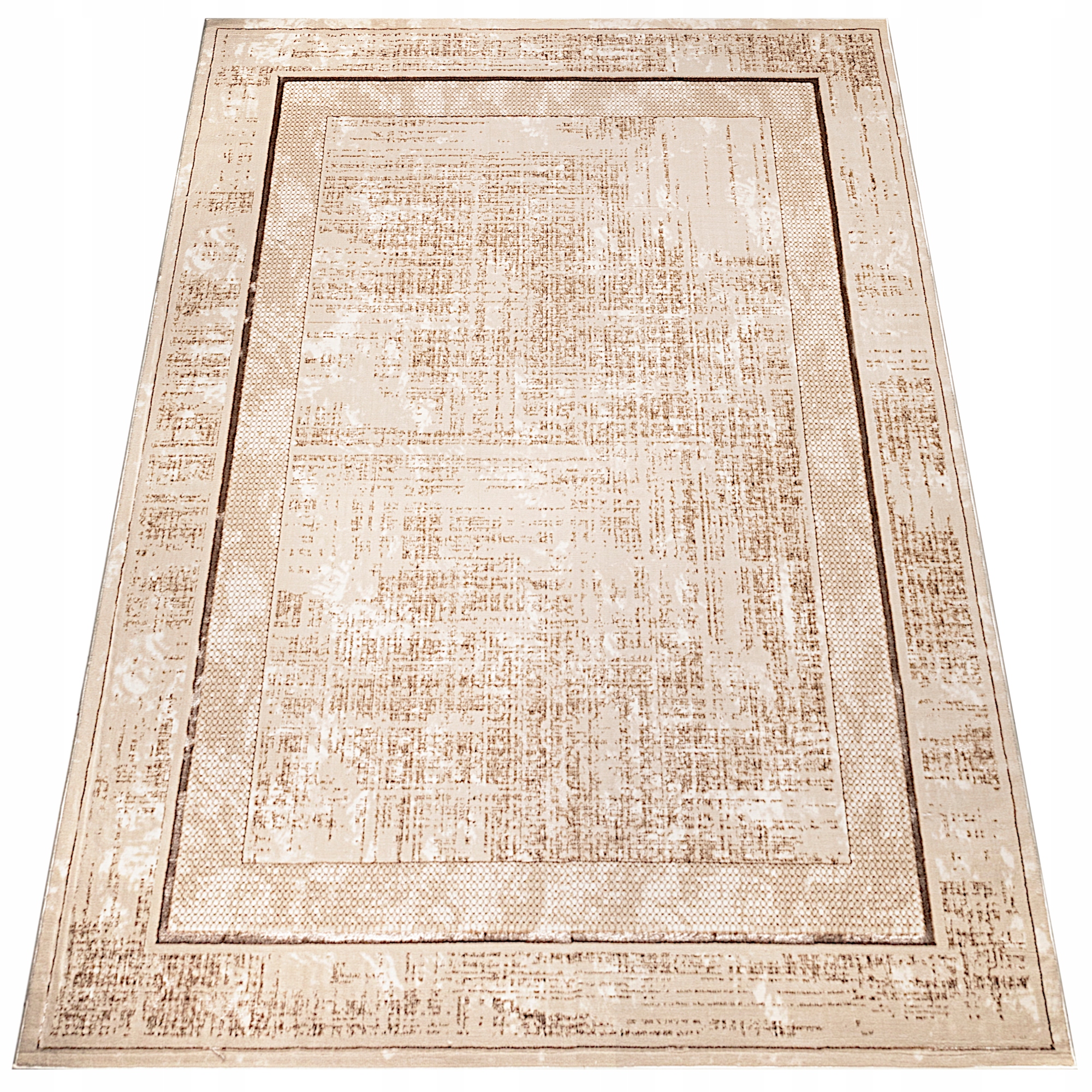 Koberec Do Obývacího Pokoje Velký Béžový Měkký 140X190 Moderní Stylový Tlustý Módní