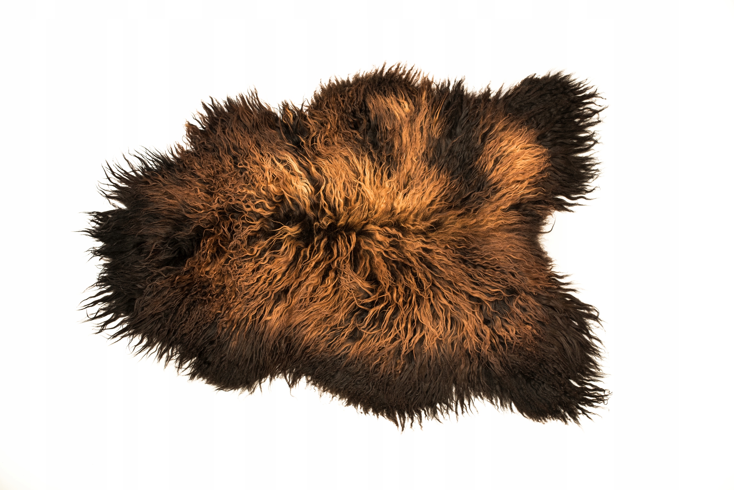 Ovčí kůže Ohnivý vlas Černá XXXL Kaštan s černí