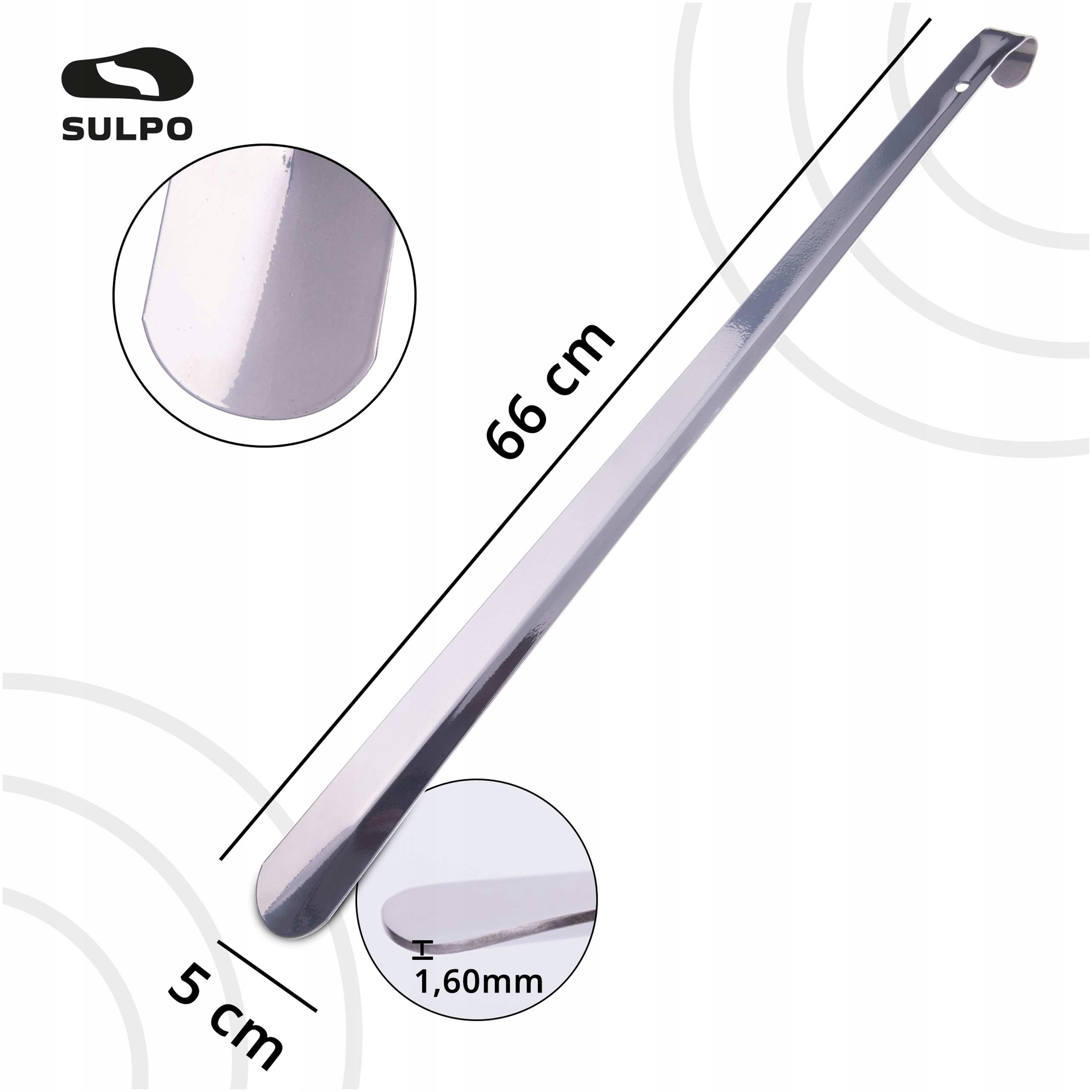 Łyżka do butów obuwia metalowa 66 cm haczyk długa Rodzaj klasyczna