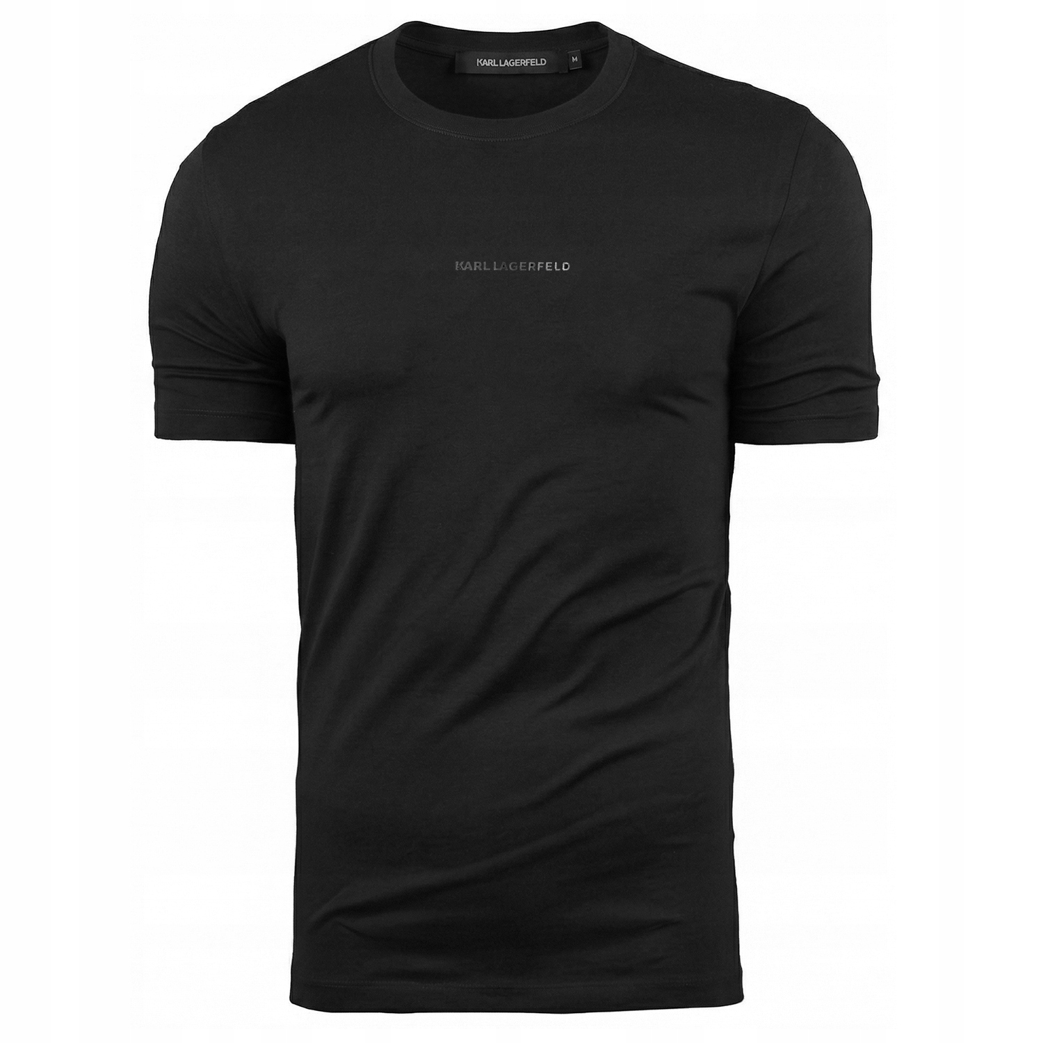 Karl Lagerfeld t-shirt męski czarny koszulka klasyczna 755051 L