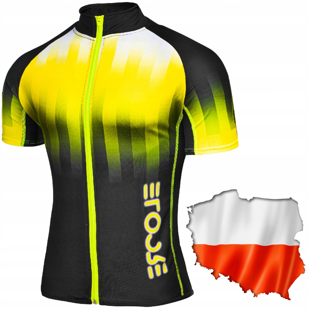 Koszulka rowerowa kolarska TERMOAKTYWNA unisex krótki rękaw rozm. M Cechy dodatkowe kieszeń na plecach stójka wydłużony tył