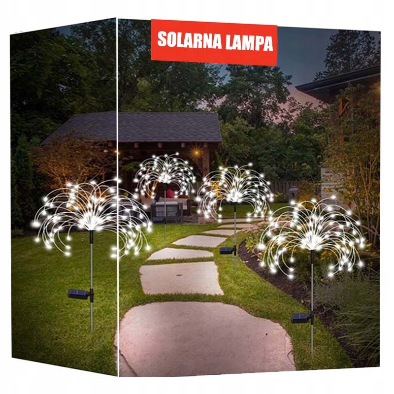 

2Szt Lampa Solarna Ogrodowa Dmuchawiec 150LED