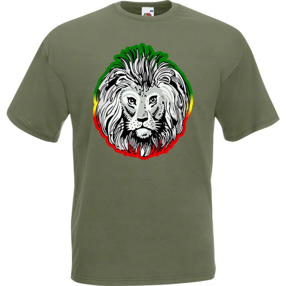

Koszulka z nadrukiem reggae lew rasta rastaman M