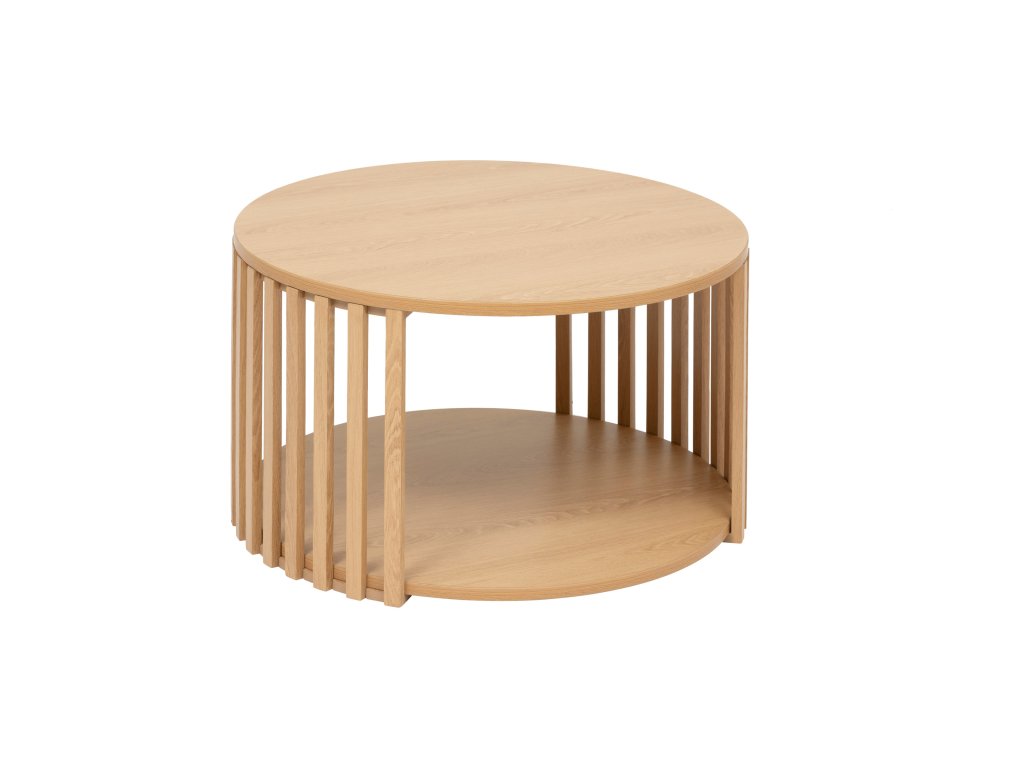Kulatý konferenční stolek s lamelami Slat, 60 cm
