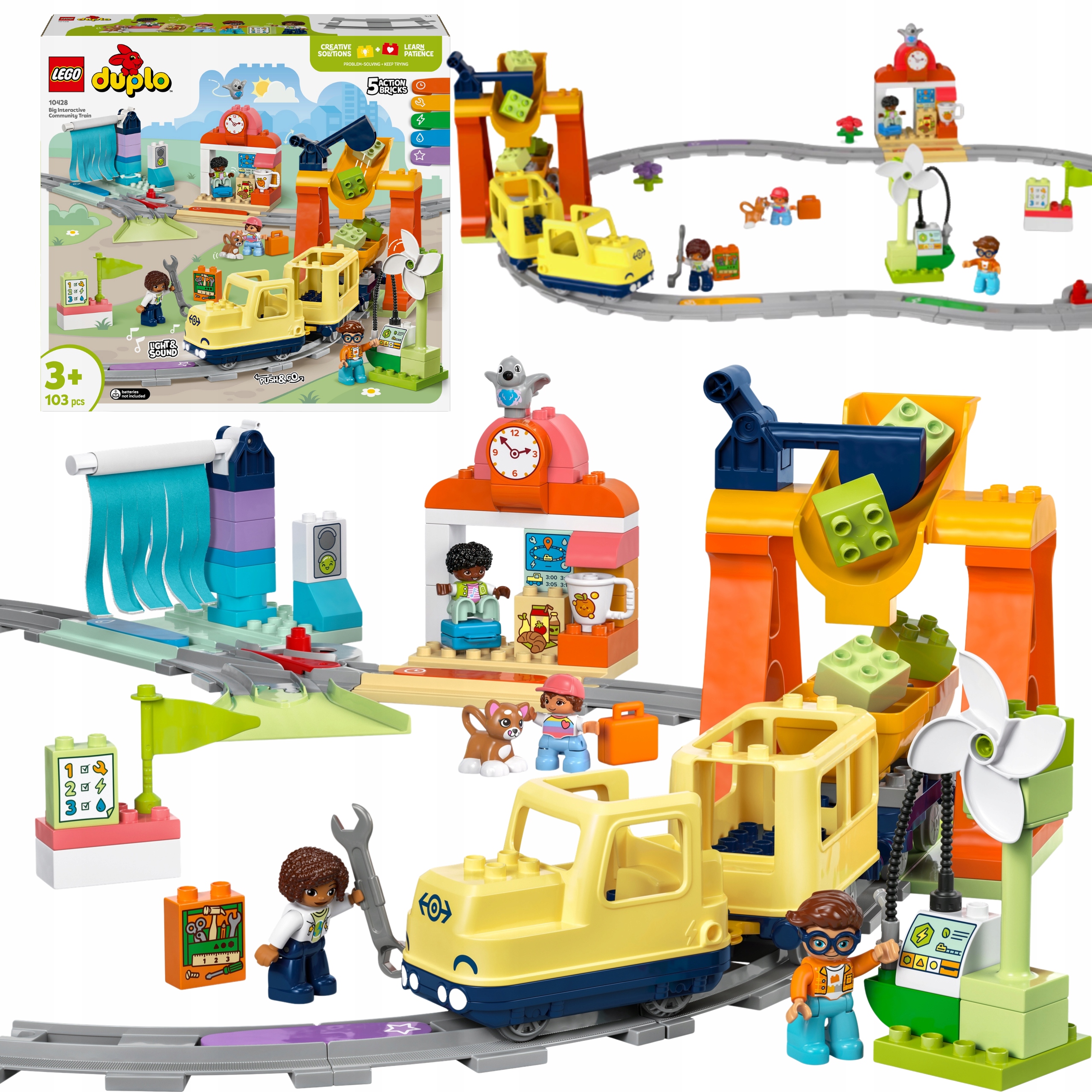 Lego Duplo Duży Interaktywny Pociąg Premium Zestaw Klocki Konstrukcyjne XXL