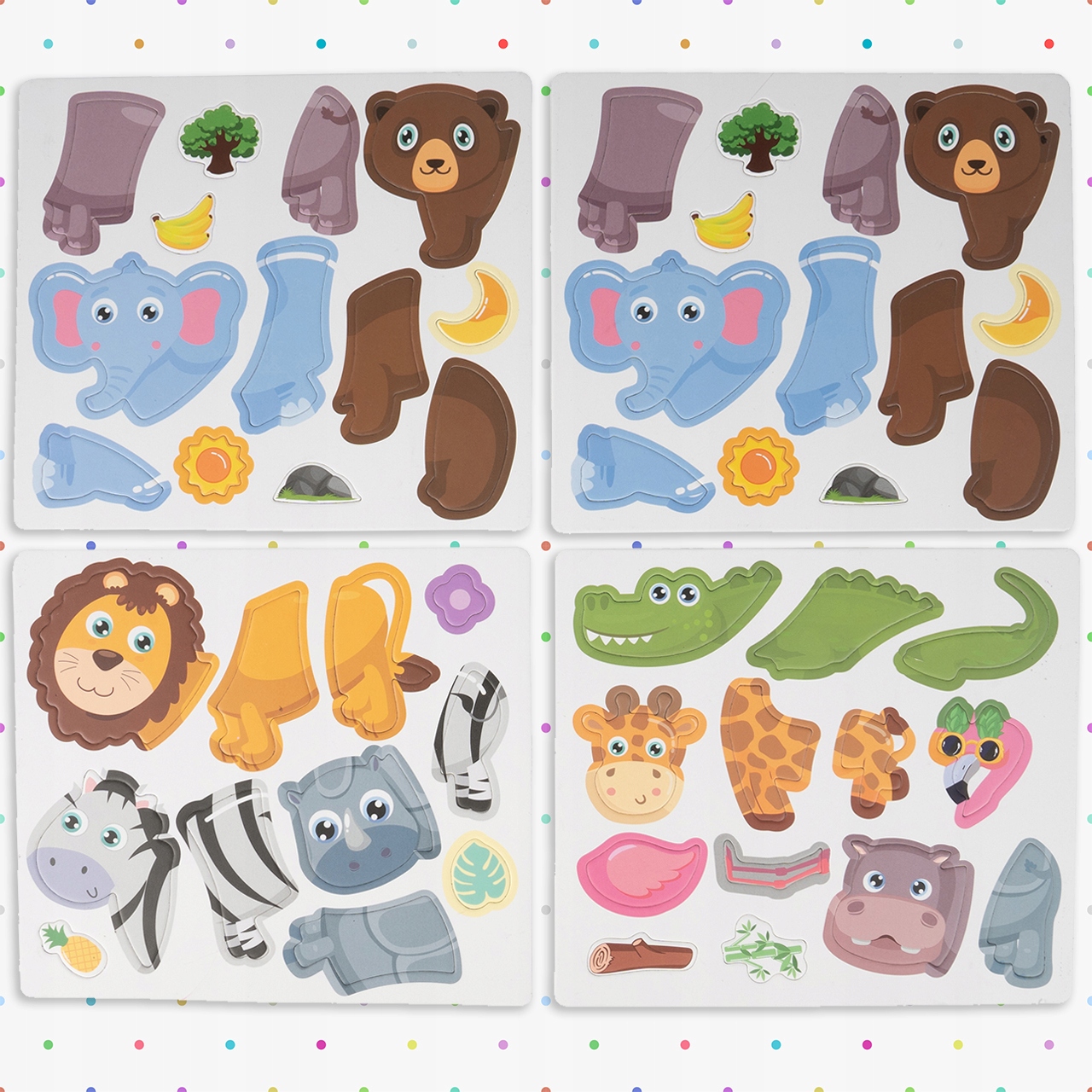 UKŁADANKA MAGNETYCZNA KLOCKI MAGNETYCZNE PUZZLE ZWIERZĘTA MONTESSORI Wiek dziecka 3 lata +