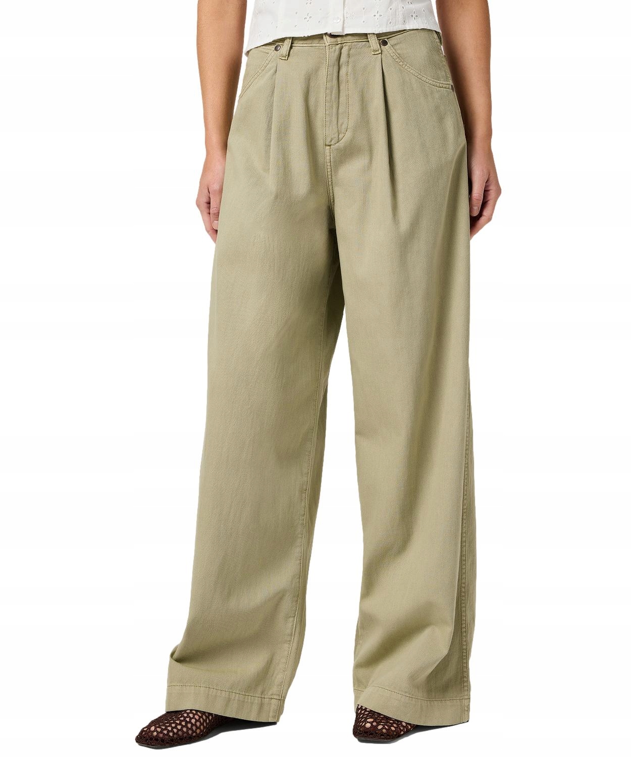 Kalhoty Wrangler Pleated Trouser 112362959 Dark Tea W 28 L 32