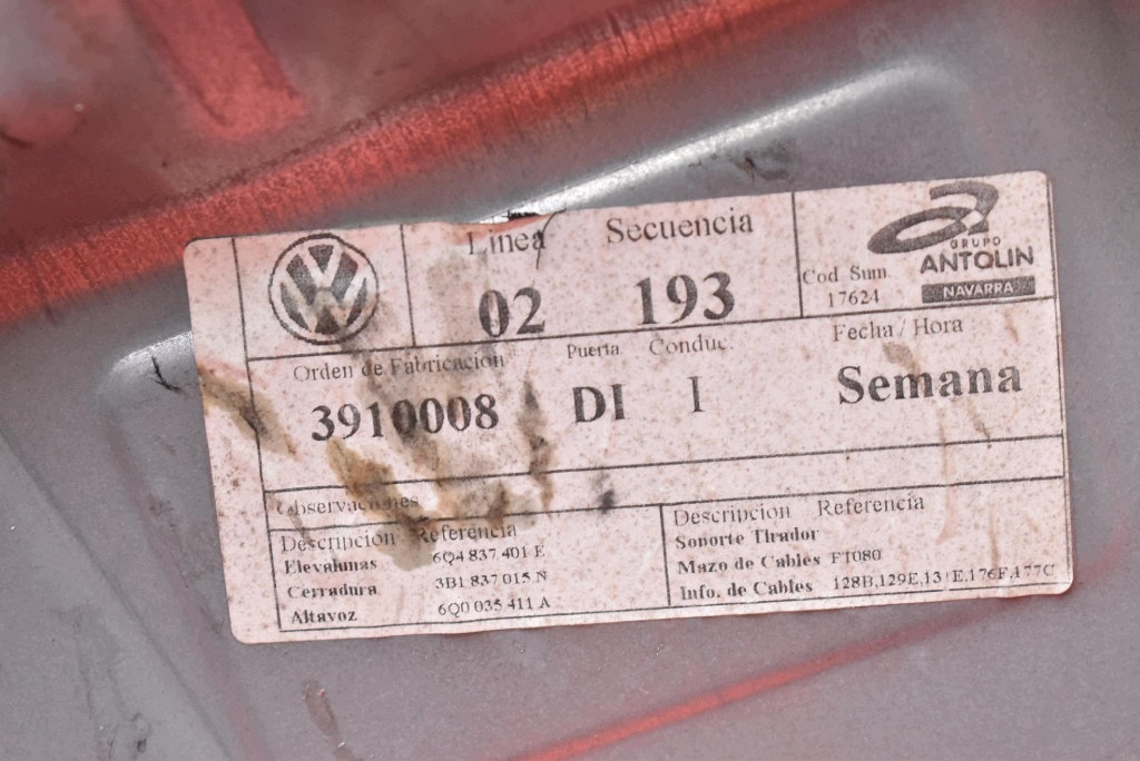 window regulator left front EU 6Q4837401E VW POLO 4 IV 9N 5D 01-05