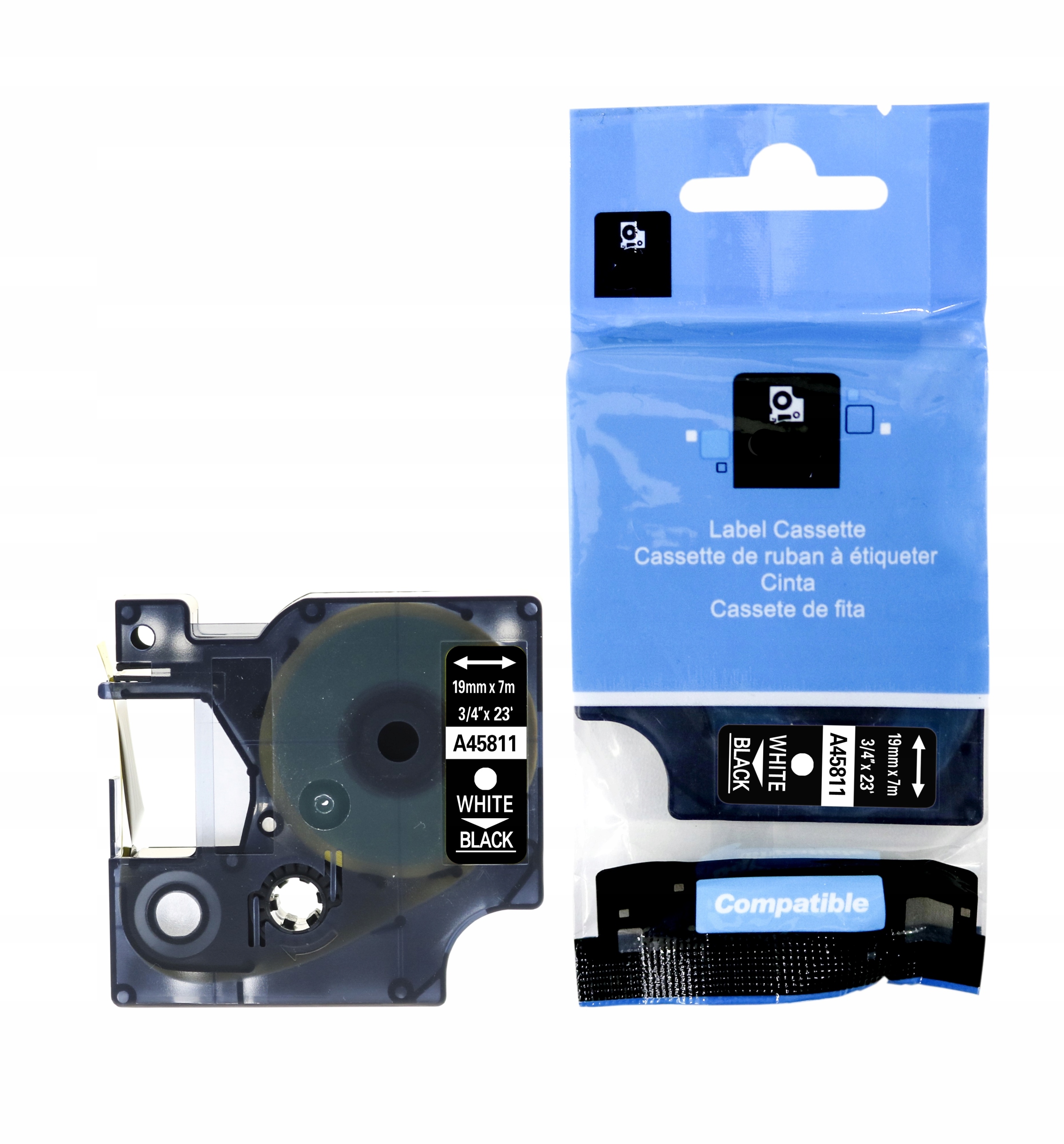 

Taśma Do Dymo 45811 19mm 7m Czarna Biały Nadruk