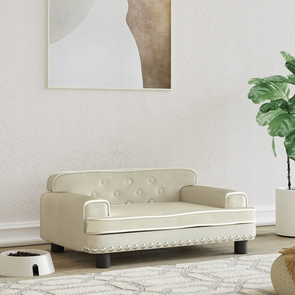 Levně Pelíšek pro psy krémový 70 x 45 x 30 cm samet Krémová 171888