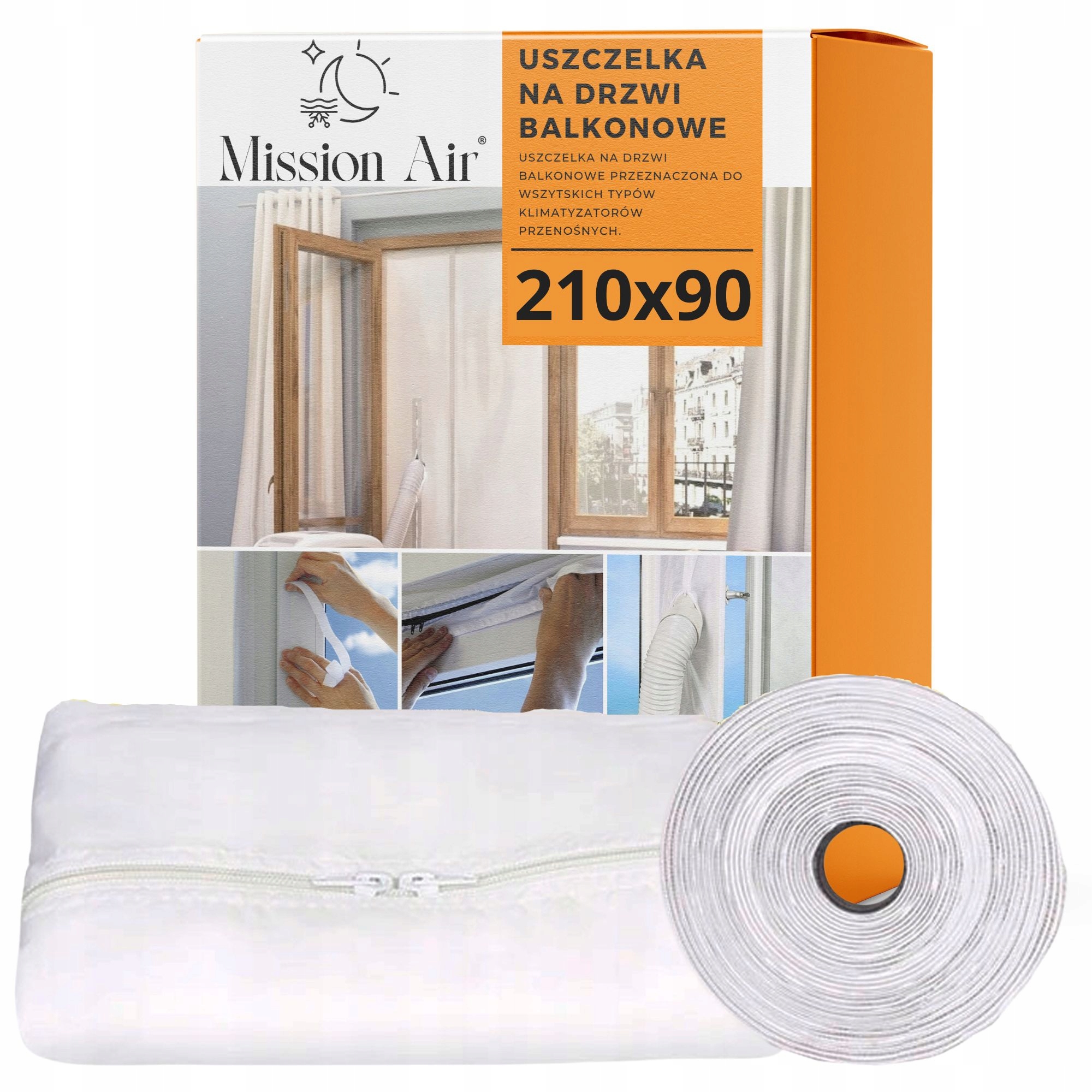 Uszczelka Okienna do klimatyzatora przenośnego na Drzwi Balkonowe 210x90cm