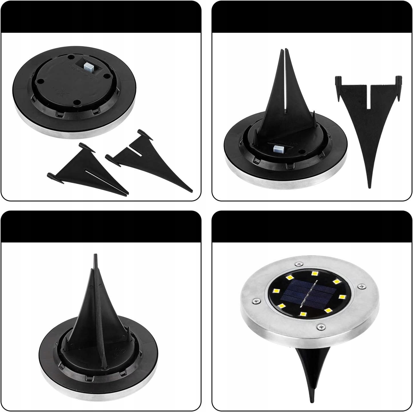 LAMPA SOLARNA LED OGRODOWA SOLARNE LAMPKI 4 szt Długość wbijanego grota 13 cm