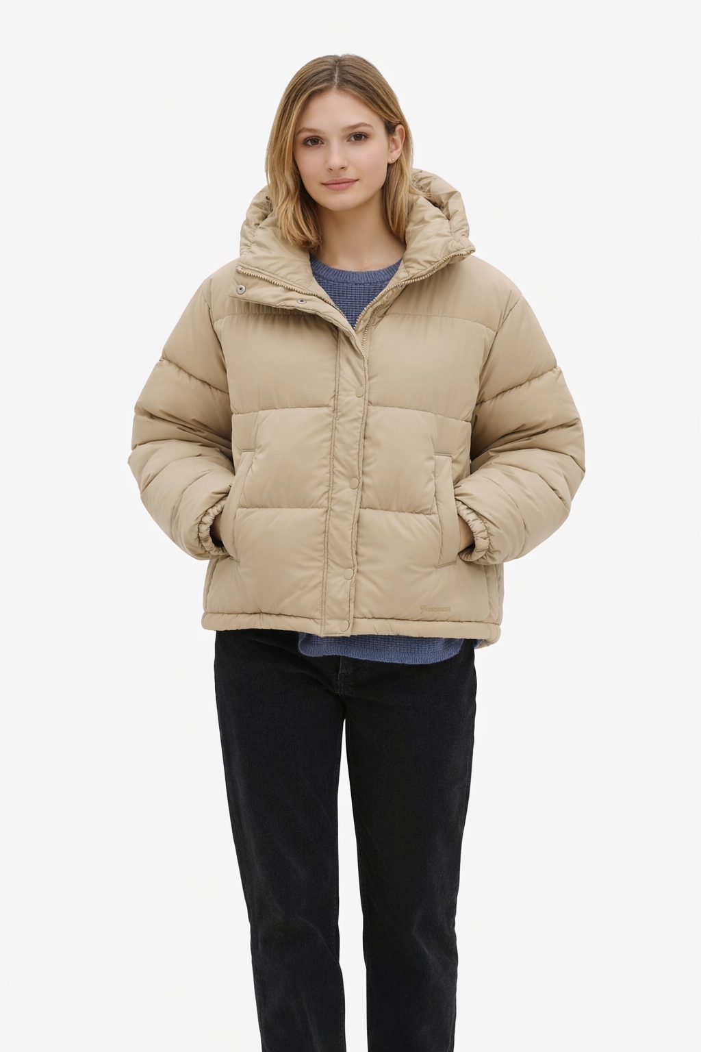 Sixth June Béžová Krátká Prošívaná Bunda S Odnímatelnými Rukávy L I3C