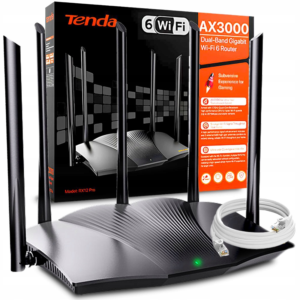 Tenda TX12 Pro WiFi 6 AX3000 gigabitový router 5 antén 6dBi