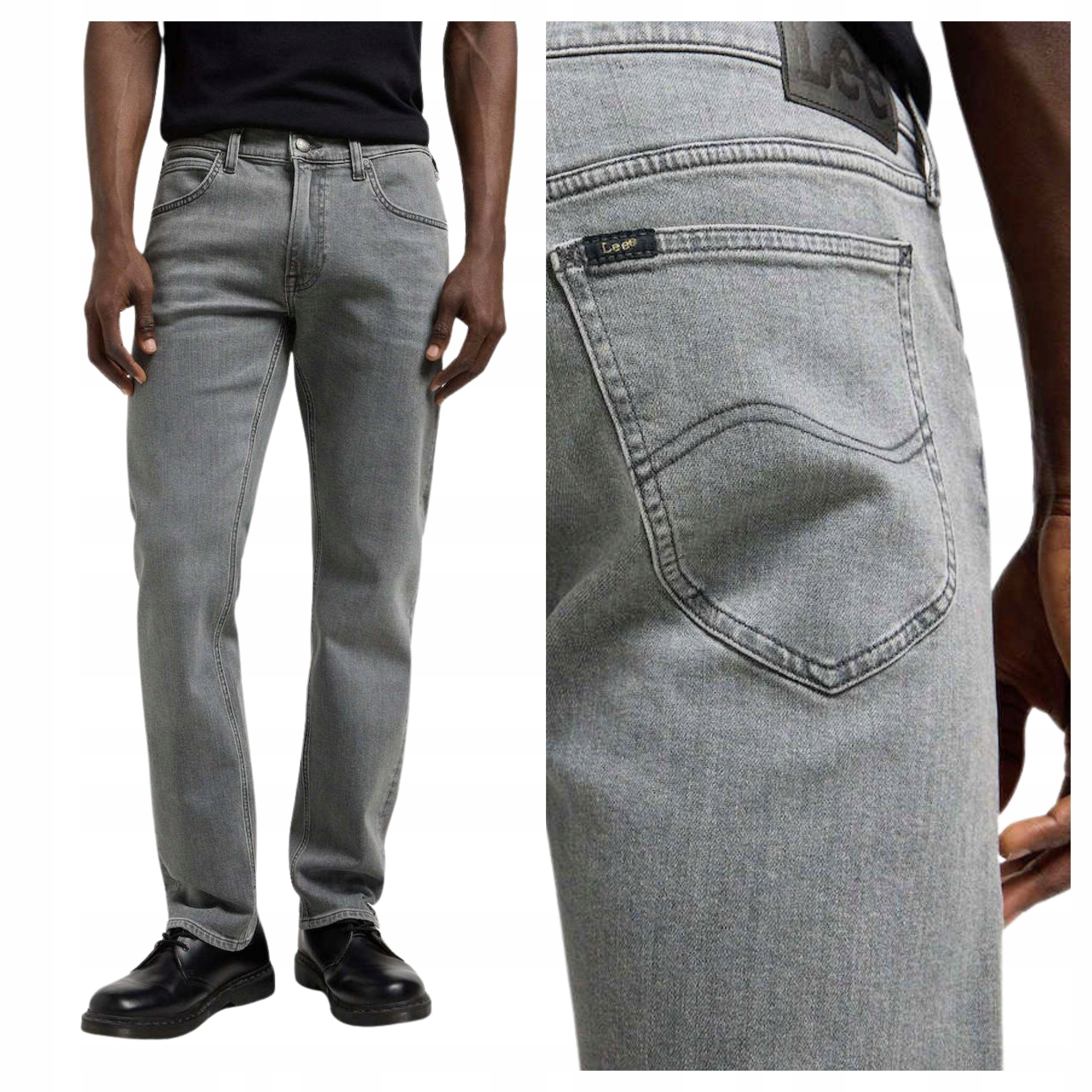 Pánské kalhoty Lee Daren Zip Fly Straight Jeans Šedé Alucard W32 L34