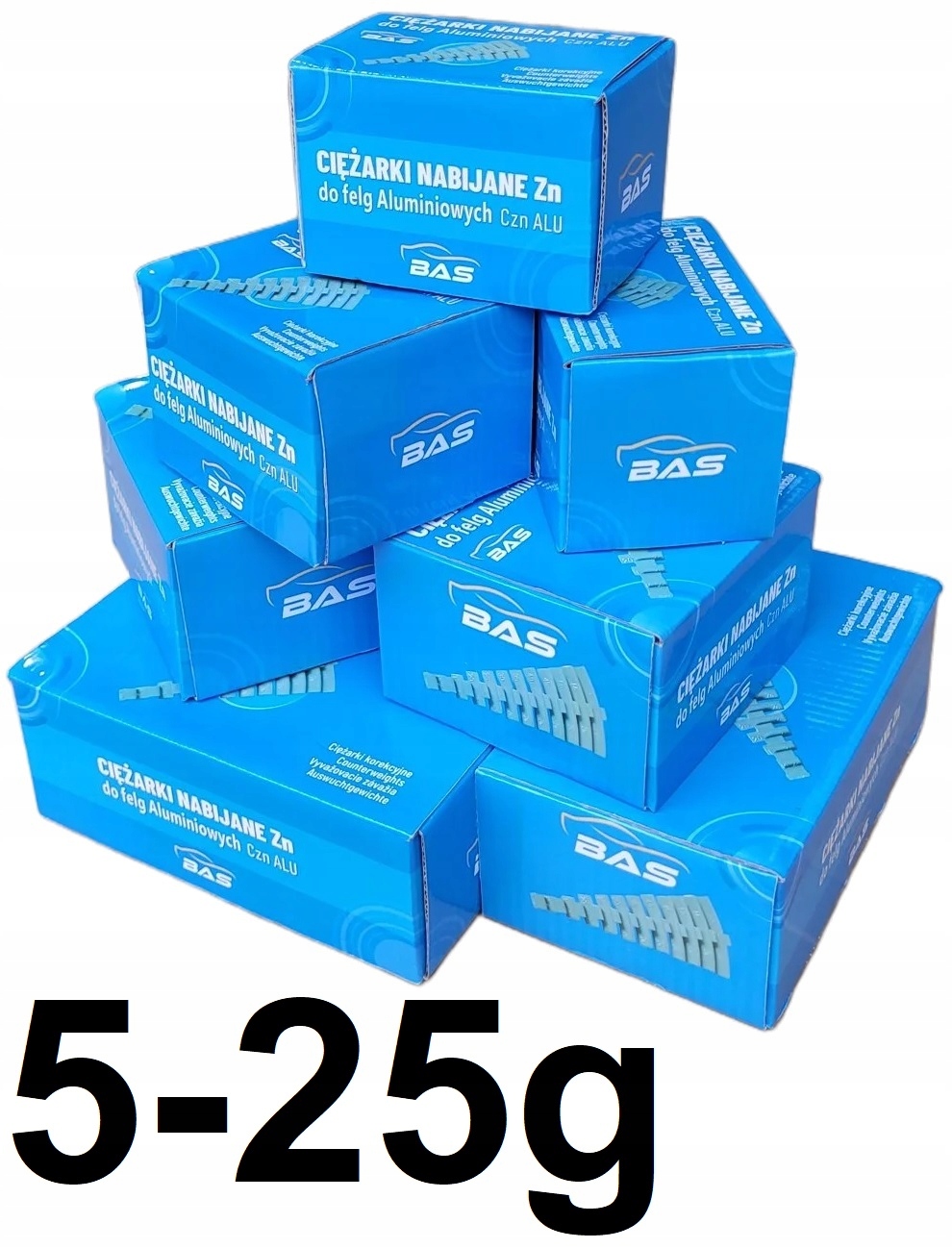 Sada nakládacích závaží pro hliníkové disky Alu Zn Zinek Bas 5-25 g 250 x