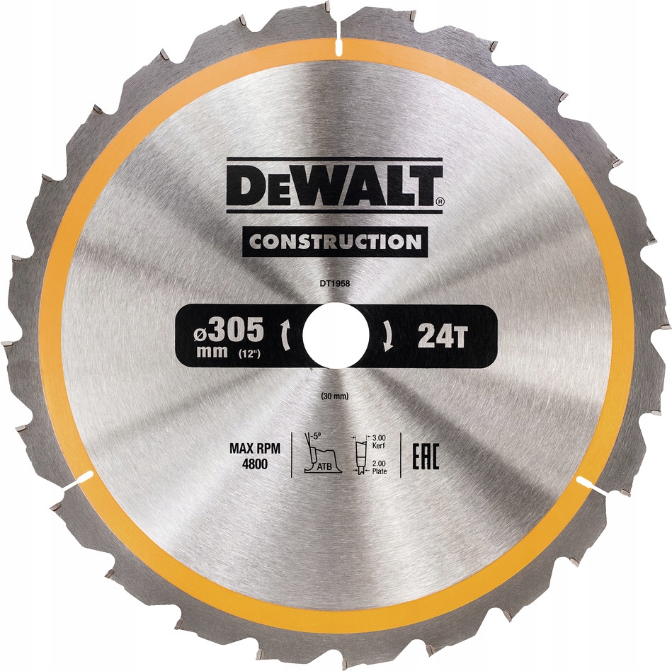 DeWalt DT1958 pilový kotouč na dřevo 305 mm 30 mm 24z