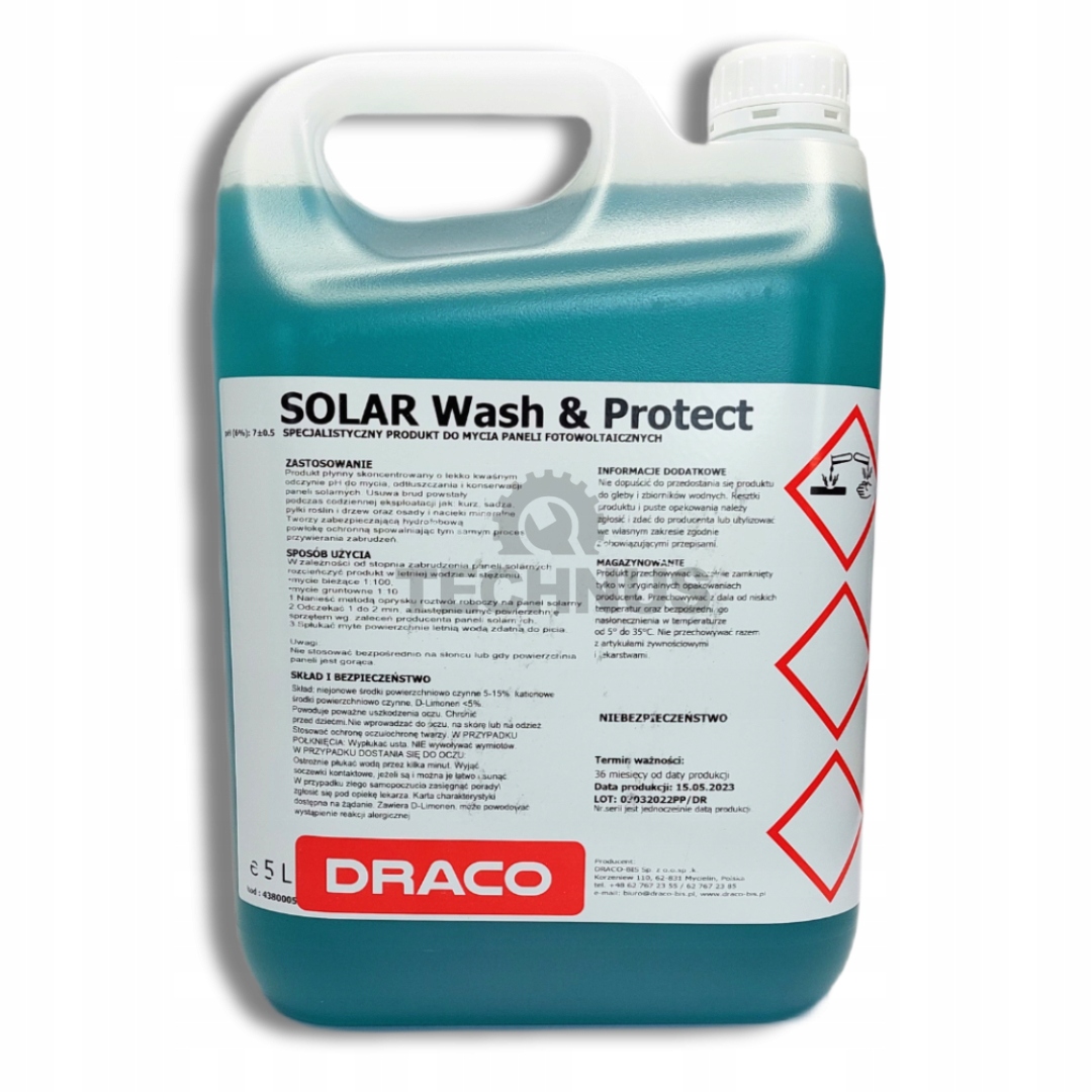 Levně Tekutý přípravek na mytí fotovoltaických panelů 5L Draco