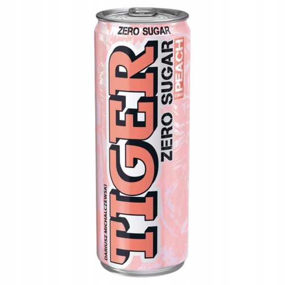 Levně Tiger Sycený energetický nápoj bez cukru s příchutí broskve