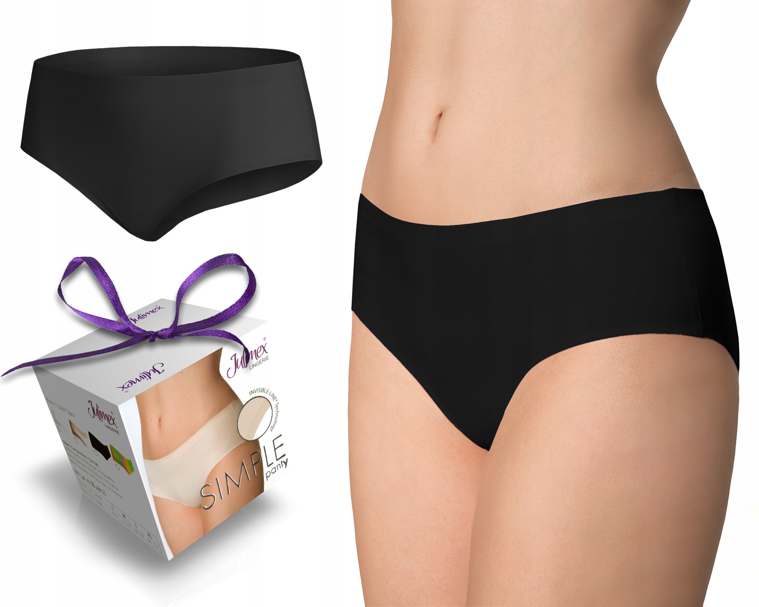

Julimex bezszwowe gładkie figi Simple Cza r. XL