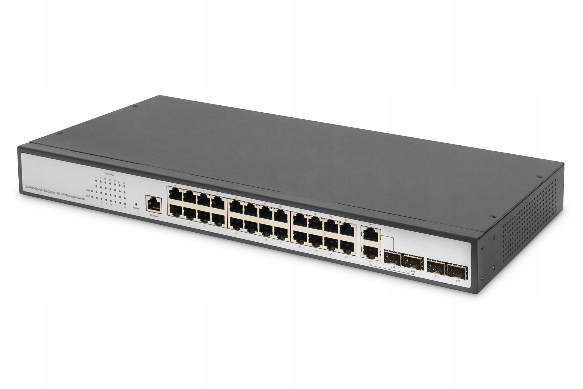 Przełącznik Gigabit Ethernet Layer 2 24-portowy 2x RJ45 Sfp Combo