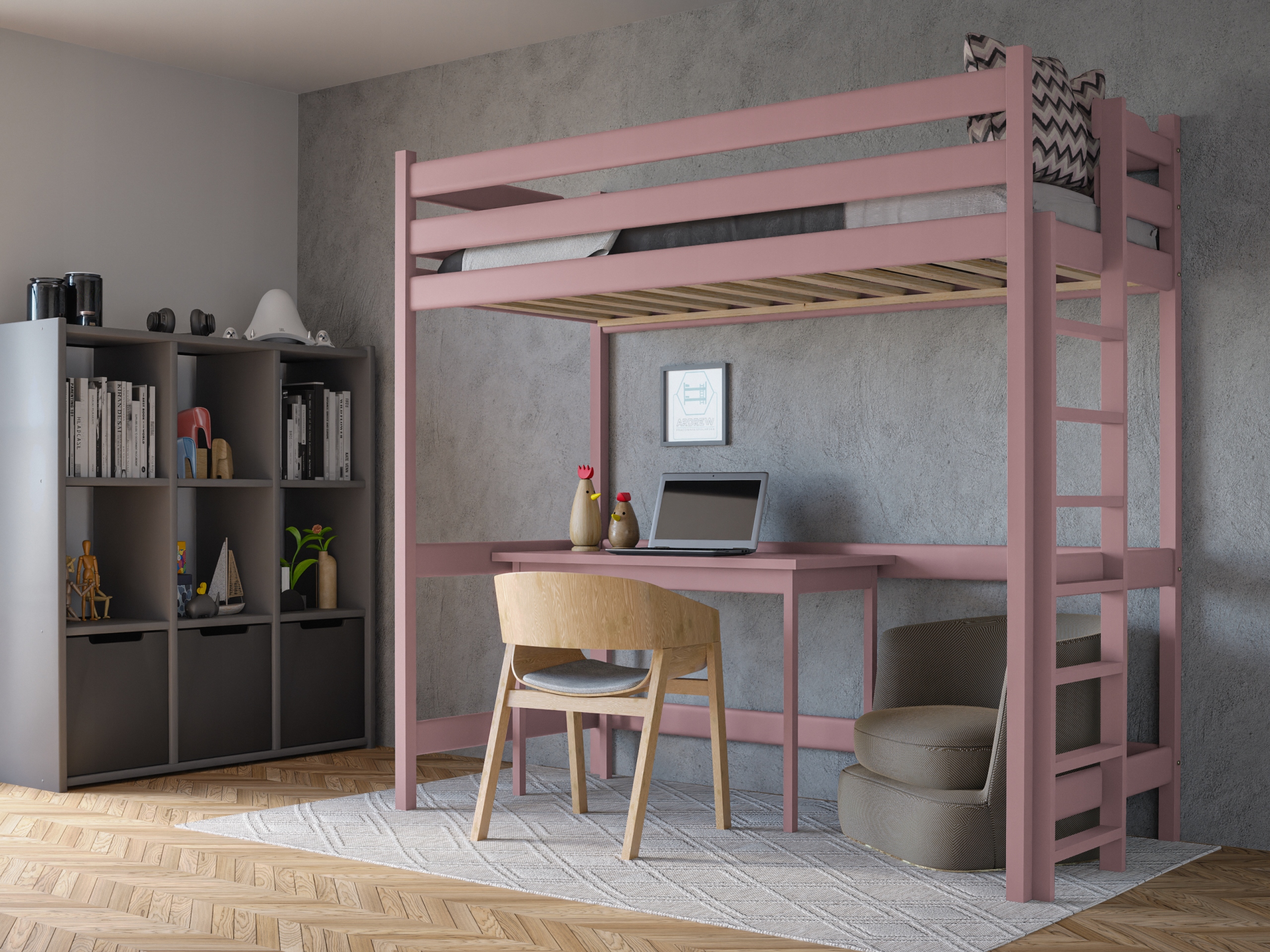 ŁÓŻKO ANTRESOLA TADEK + Wysokość mebla 200 cm