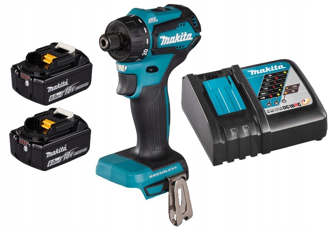 Makita Aku Wiertarko Wkrętarka Lxt 18V 23/40Nm 2x6Ah BL1860 DC18RC DDF083Z