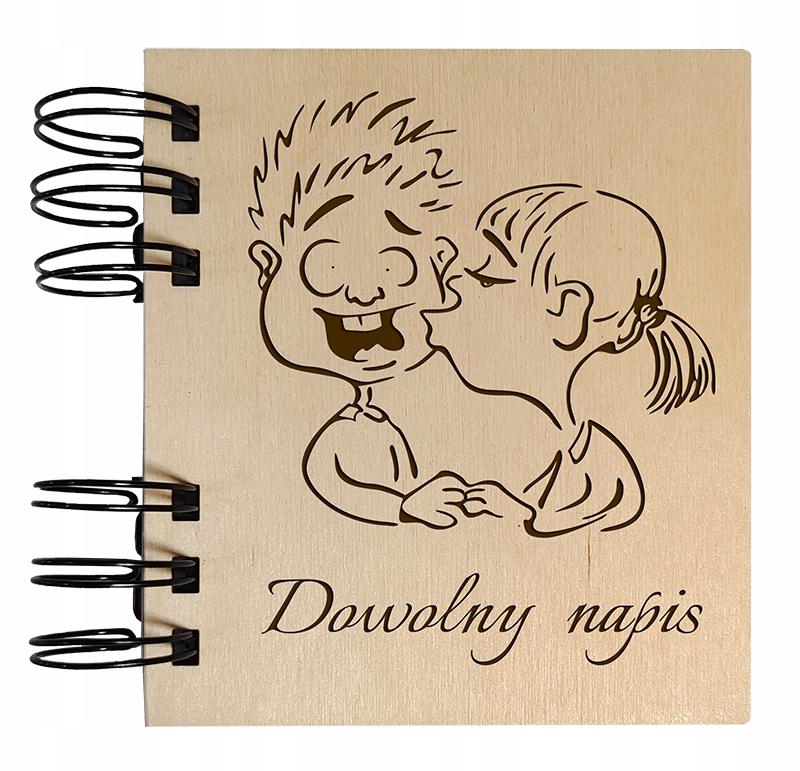 Album drewniany Mini z napisem i grafiką