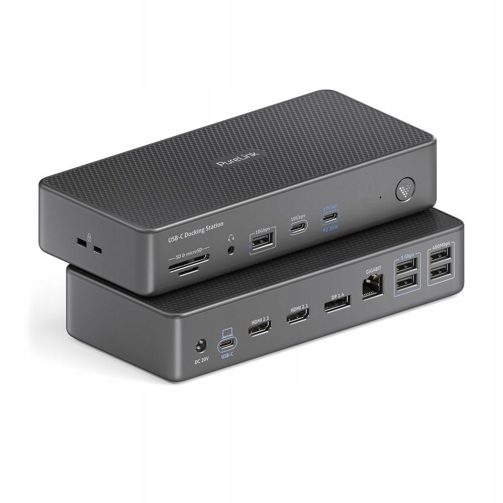 Vuelogic VL-D220 stacja dokująca USB-C 3.2 15-in-1 HDMI 2.1, DP 1.4 100W PD