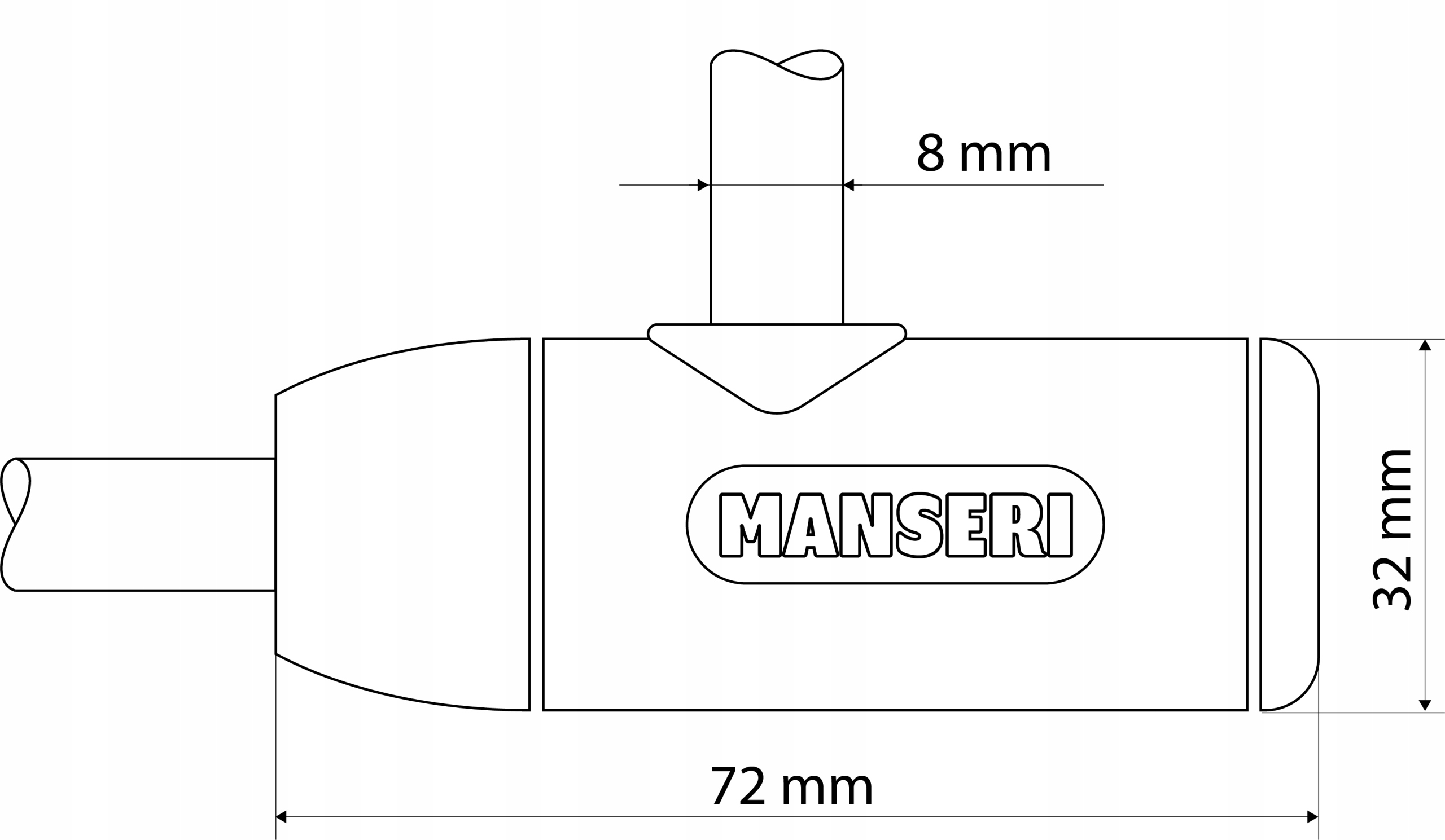 ZAPIĘCIE NA ROWER BLOKADA ROWEROWA LINKA 8x1000 mm Typ zamka na kluczyk