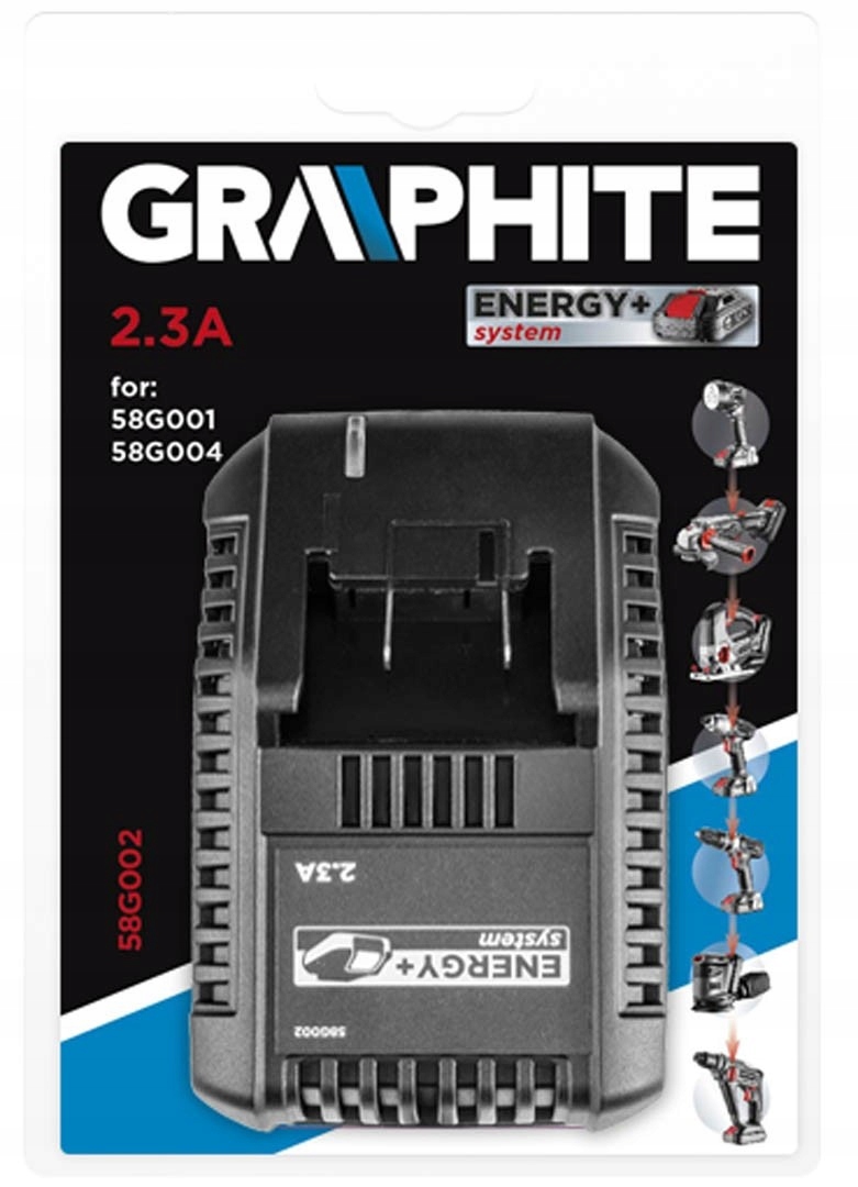 GRAPHITE 2 x Akumulator 2.0Ah 18V Ładowarka ENERGY Stan opakowania oryginalne