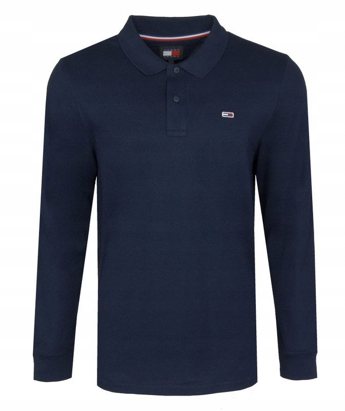 Tommy Jeans pánské polo s dlouhým rukávem, tmavě modré, XL