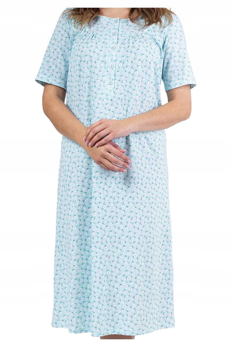 Regina Košile noční bavlněná s krátkým rukávem 013 zelená plus 3XL