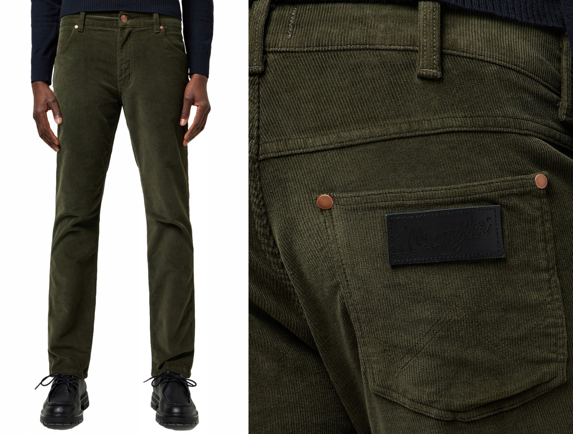 Wrangler Kalhoty zelené flanelové Jeans Greensboro 803 Forest Night W40 L34