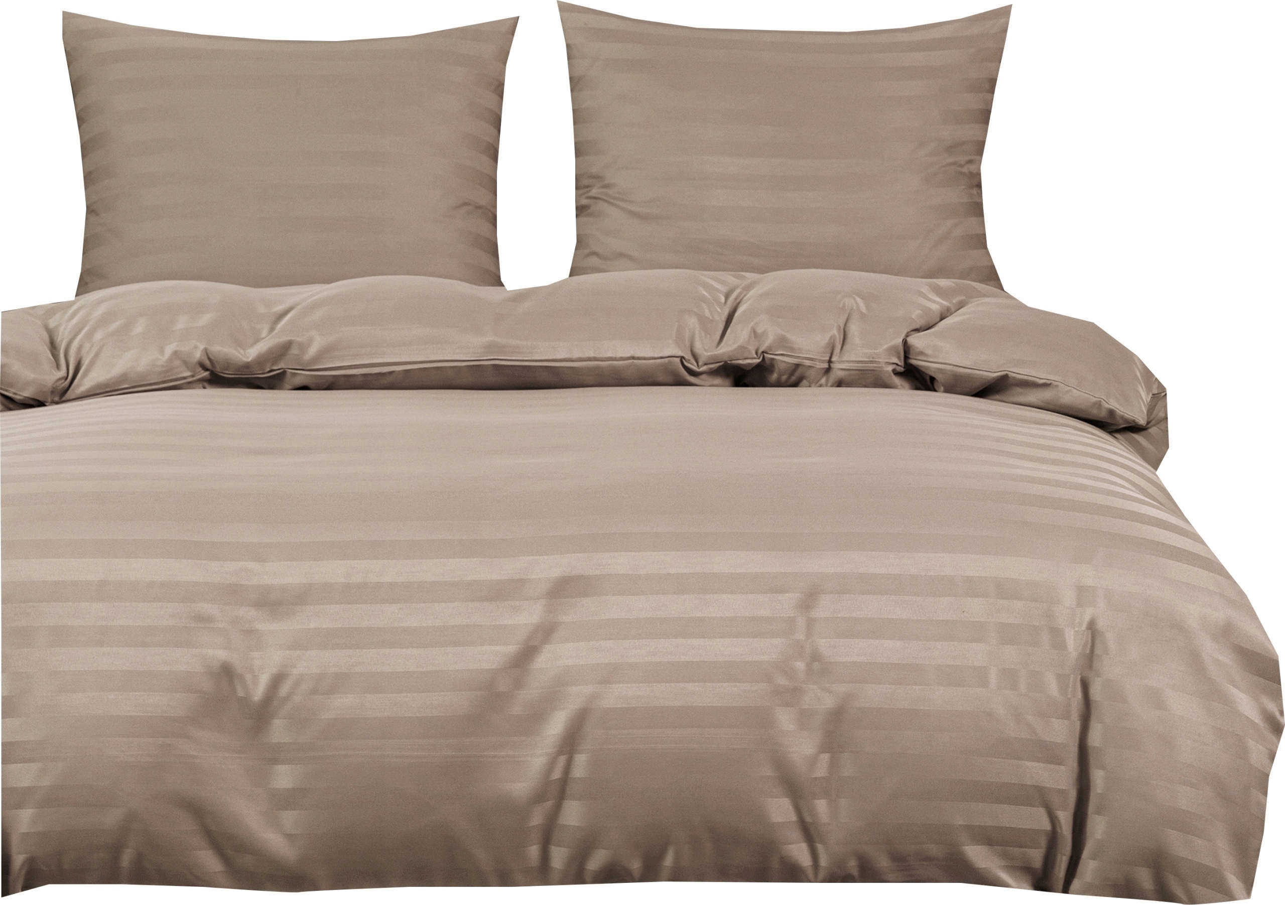 Povlečení damašek hotelové s pruhy 140x200 béžové, cappuccino