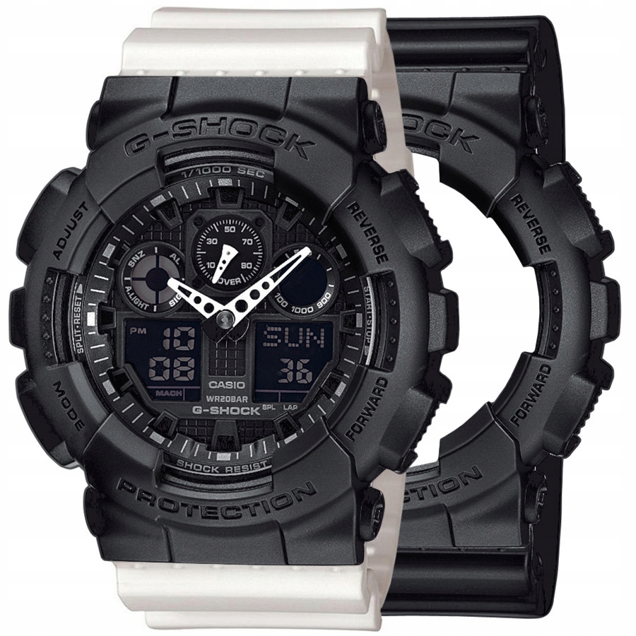 Sada G-shock GA-100-1A1ER Černá Bílá