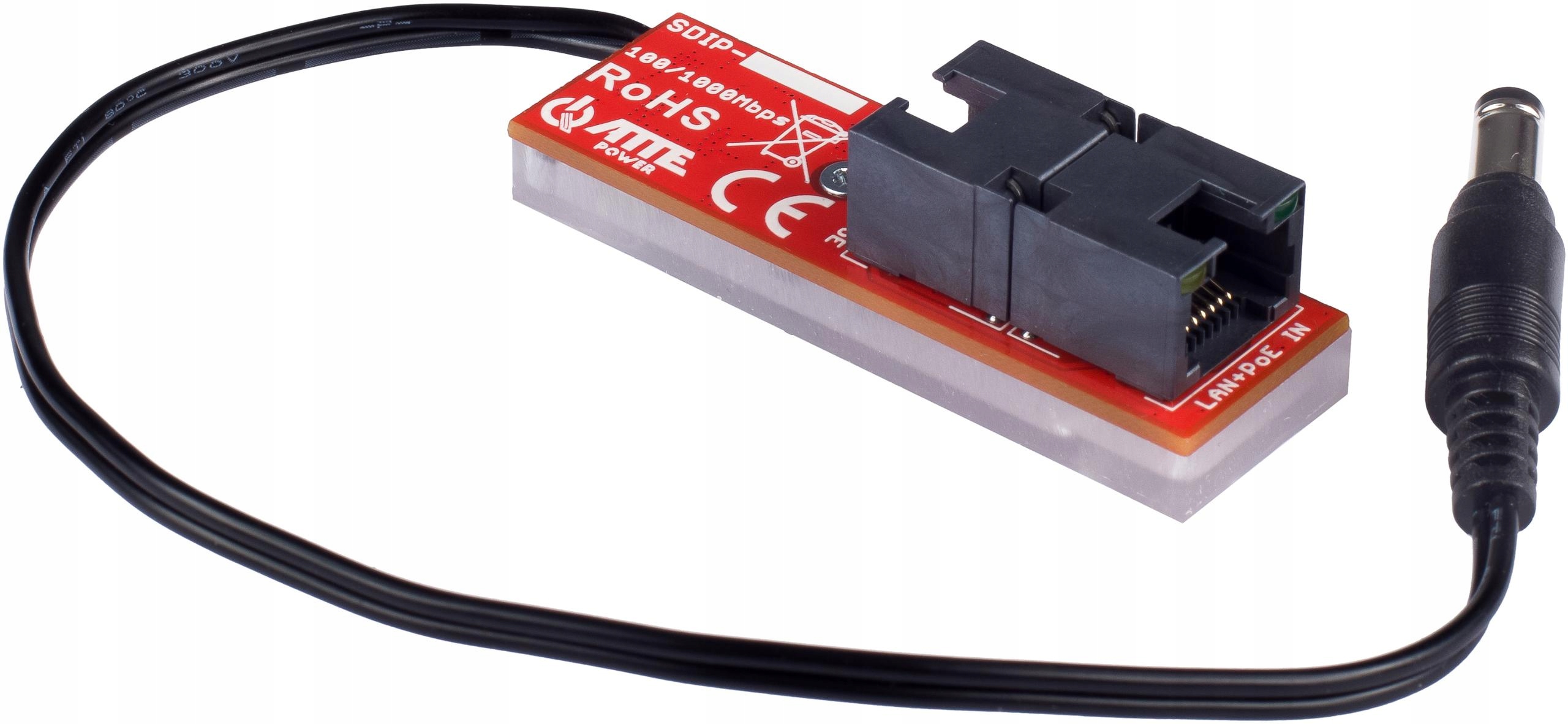 Adapter PoE Atte SDIP-12-121 Adapter PoE Gigabit obniżający napięcie do 12V
