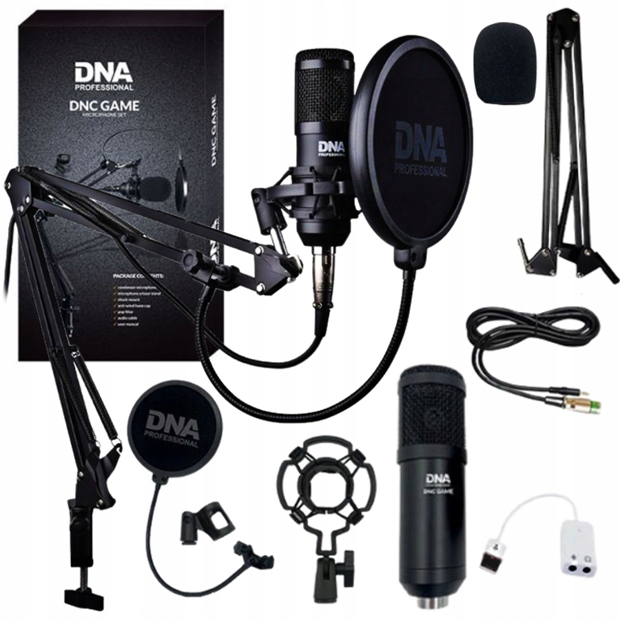MIKROFON STUDYJNY POJEMNOŚCIOWY XLR ZESTAW GAMING Stan opakowania oryginalne