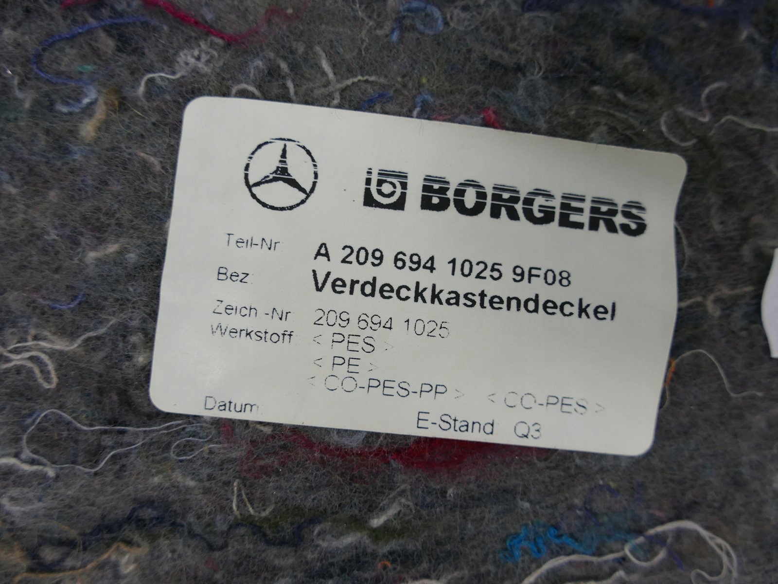 MERCEDES CLK A209 W209 CABRIO PRZEGRODA boot A2096941025