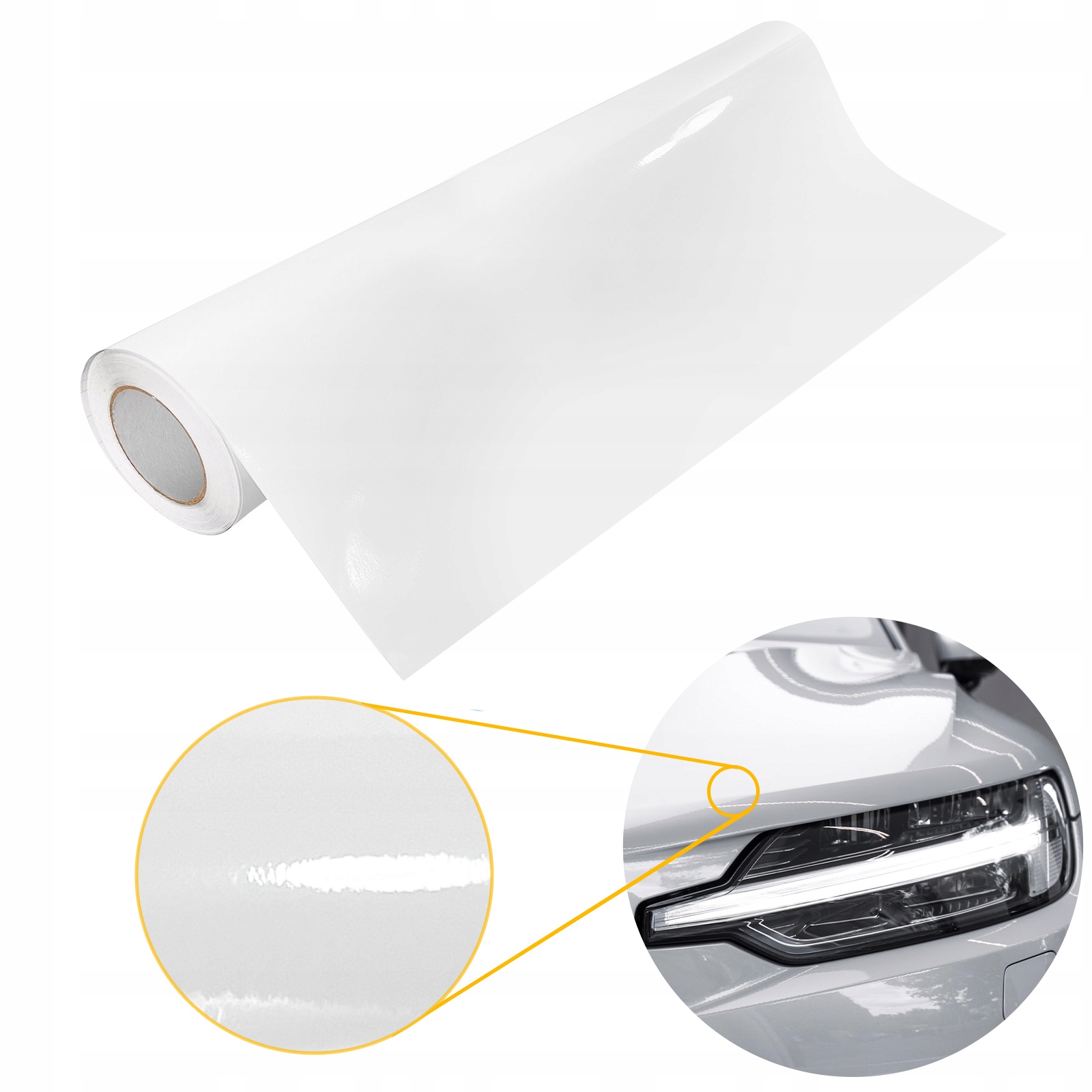 Samolepicí Fólie Bílý lesk pro tuning olepování auta Rolka 1x30 m